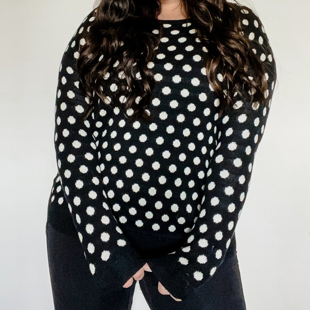 H&M Polka Dot Black And White Sweater